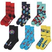 Happy Socks Men's 6 Pack Spider-Man Socks Bundle Novelty Socks | Gift Idea | Size: 6-11