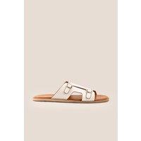 Oswin Hyde Men's Logan Double Monk Strap Sandals in White | Size: 10