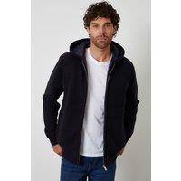 Threadbare Men's Padded Knitted Jacket With Puffer Lining in Navy | Size: Medium