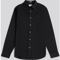 U.S. POLO ASSN. Men's Textured Corduroy Shirt in Black | Size: Large