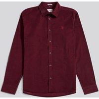U.S. POLO ASSN. Men's Textured Corduroy Shirt in Maroon | Size: Medium