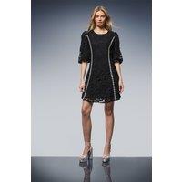 Oasis Women's Volume Puff Sleeve Mini Dress in Black | Size: 10