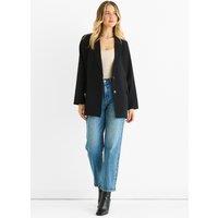 Gini London Women's Black Tailoring Oversized Draped Blazer | Size: Medium/Large