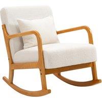 Nordlys Rocking Chair Scandinavian Rocking Chair Fabric in White