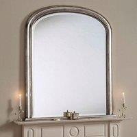 Yearn Mirrors Beaded Overmantle mirror 112(w)x127cm(h) Silver