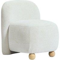 Nordlys Scandinavian Lounge Armchair with Wooden Legs & Fabric in Beige