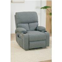 Living and Home Single Sofa Recliner Armchair Reclining Chair with Massage & Heat in Grey