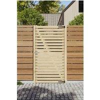 Living and Home 90x180cm Natural Wood Horizontal Slatted Garden Gate | Size: 90x180 cm