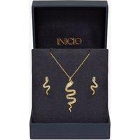 Inicio Women's 14K Gold Plated & Cubic Zirconia Snake Set - Gift Box