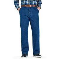 Chums Men's High-Rise Denim Elasticated Waist Stretch Fabric Cotton Jeans in Blue | Size: 40S