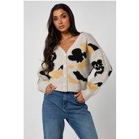 Urban Bliss Women's Floral Cardigan in Grey | Size: Large