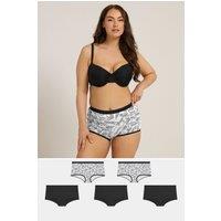 Yours Women's 5 Pack Leopard Shorts in Grey | Size: 22-24