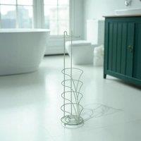 Showerdrape Vertu Chrome Toilet Roll Holder & Spare Combo in Green