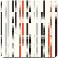 Warren Reed - Designer Dashed Stroke Pattern Coasters - Set of 4 in Red