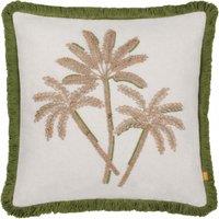 Furn Palm Embroidered Cushion in Green | Size: 45 cm x 45 cm