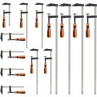 VonHaus Heavy Duty For Woodworking 13 Pieces F Clamps with Quick Grip in Silver