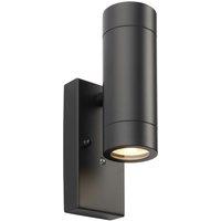 First Choice Lighting Blaze - Black Outdoor Up Down Photocell Sensor Wall Light