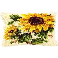 Vervaco L/HK CUSH SUNFLWRS - Latch Hook Kit: Cushion: Sunflowers