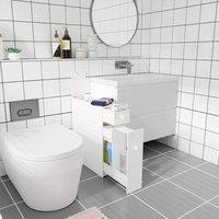 Hygrad Built to Survive Slim White Free Standing Bathroom Home Storage Cabinet w/ Over Toilet, Under Sink & Drawers - Narrow Cabinets for Kitchen
