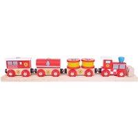 Bigjigs Rail Fire & Rescue Train - Fire Train Toy