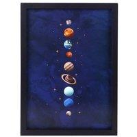 KDMD Solar System Framed Wall Print in Blue