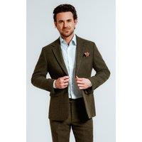 Dobell Men's Green Windowpane Check Tweed Jacket | Size: 40R