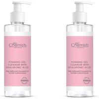 skinChemists professional Women's Foaming Gel Cleanser with Hyaluronic Acid 200ml x 2 Duo Pack in White