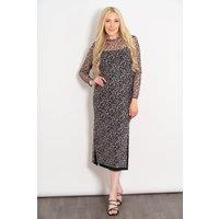 Sarta Women's Drew Leopard Print Column Dress With Slip in Beige | Size: Large