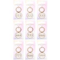 KDMD Women's Pack of 9 Angel Number Keyrings in Beige