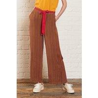 Nomads Clothing Women's Striped Viscose Trousers in Light Brown | Size: 12