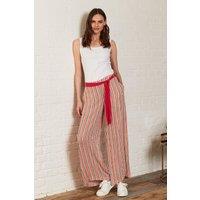 Nomads Clothing Women's Striped Viscose Trousers in White | Size: 14