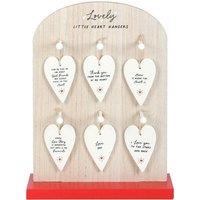 KDMD Set of 24 Heart Ceramic Mini Signs on Display in Cream