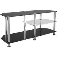 AVF Classic 1.14m Glass TV Stand With Vertical Storage, Up To 55 in Black