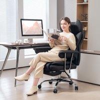 HOMCOM Office Chair, High Back Leathaire Desk Chair for Home in Black