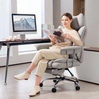 HOMCOM Office Chair, High Back Leathaire Desk Chair for Home in Grey