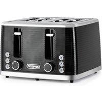 Geepas Linear 4 Slice Toaster 7 Browning Levels in Black