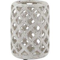 Love Lace Grey Stone Effect Hurricane Lantern