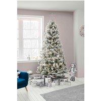 Neo 7ft Flocked Snow Effect Spruce Fir Tree Artificial Christmas Tree Xmas in Bottle Green