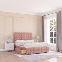 Sloomy Berlin Divan Bed Base No Drawers 12 Footboard & 54 Floor Standing Headboard in Pink | Size: Small Single