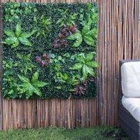 Scottish Everlastings Ltd 100x100cm Living Wall Panel - Mixed Foliage in Green | Size: 100x100 cm