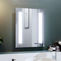 Nes Home Dual Bar LED 390 x 500mm Battery powered Bathroom Mirror in Silver