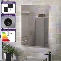 Nes Home Battery Operated LED Backlit Illuminated Bathroom Mirror in Metallic Silver