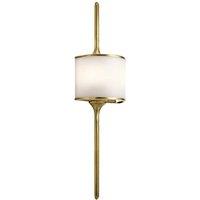Netlighting Mona 2 Light Bathroom Wall Light Brass IP44 G9 in Yellow