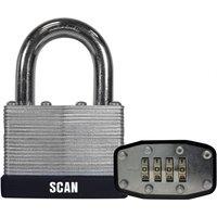 Scan Laminated Steel Combination Padlock 50mm