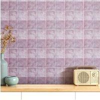 Living and Home 10Pcs 3D Square Self-Adhesive Wall Tile Stickers in Purple