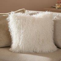 Furn Rowan Faux Fur Cushion in Light Beige | Size: 50 cm x 50 cm