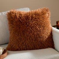 Furn Rowan Faux Fur Cushion in Orange | Size: 50 cm x 50 cm