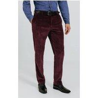 Dobell Men's Burgundy Corduroy Trousers | Size: 42R
