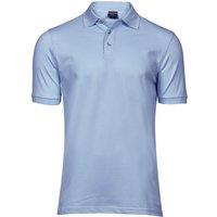 TEE JAYS Men's Luxury Stretch Short Sleeve Polo Shirt in Light Blue | Size: Medium