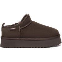 EverAu Australia Women's Real Sheepskin Women Partridge Classic Ultra Mini Platform Boots with EVA Sole in Chocolate | Size: 6